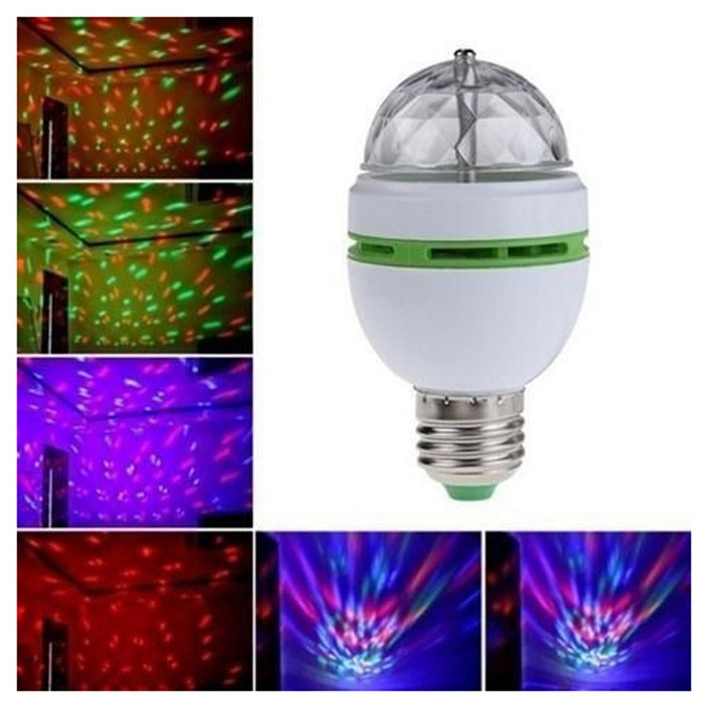 Lâmpada Globo de Luz Giratória Bola Colorida De Teto C/ Bocal