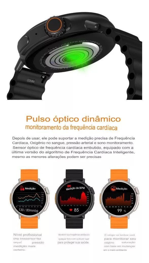 Smartwatch Ultra 9 Pro Redondo Multifunções Lançamento 2023