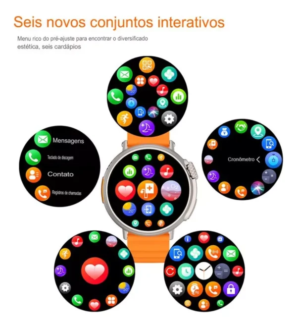 Smartwatch Ultra 9 Pro Redondo Multifunções Lançamento 2023