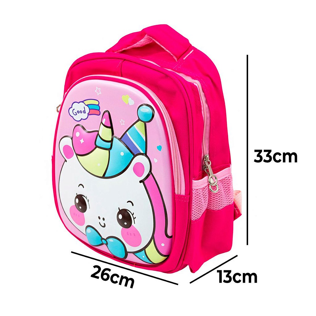 Mochila Escolar Infantil Bichinhos Bolsa De Costas Creche Alto Relevo
