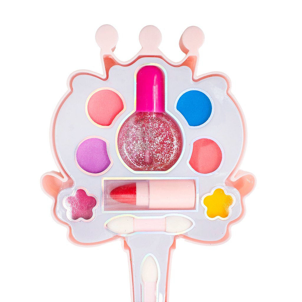 Kit Estojo Paleta De Maquiagem Lavável Infantil Princesa Cosméticos Crianças