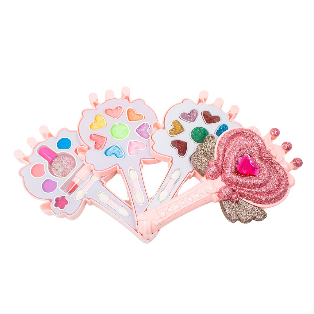 Kit Estojo Paleta De Maquiagem Lavável Infantil Princesa Cosméticos Crianças