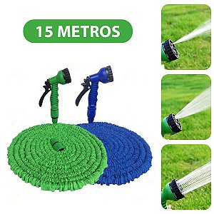 Mangueira Jardim Expansível 15 Metros Resistente Jatos D Água