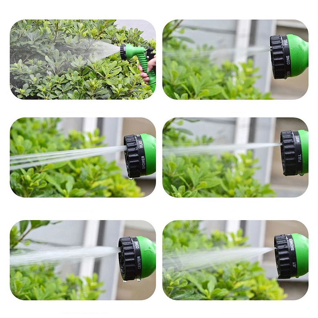 Mangueira Jardim Expansível 15 Metros Resistente Jatos D Água