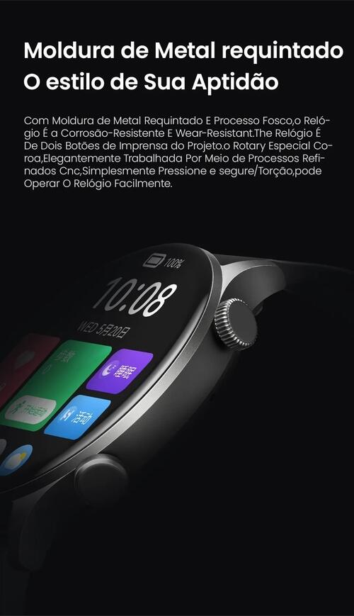 Smartwatch Xiaomi Haylou Solar Plus RT3 Amoled A Prova Dagua - Preto