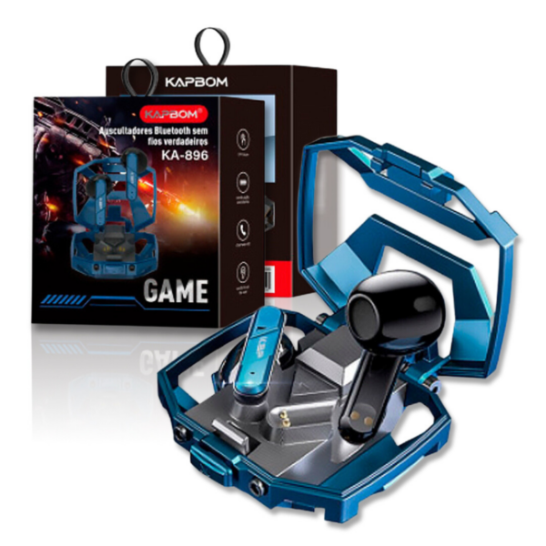 Fone De Ouvido Bluetooth Gamer Futurista Em Metal KAapbom KA-896