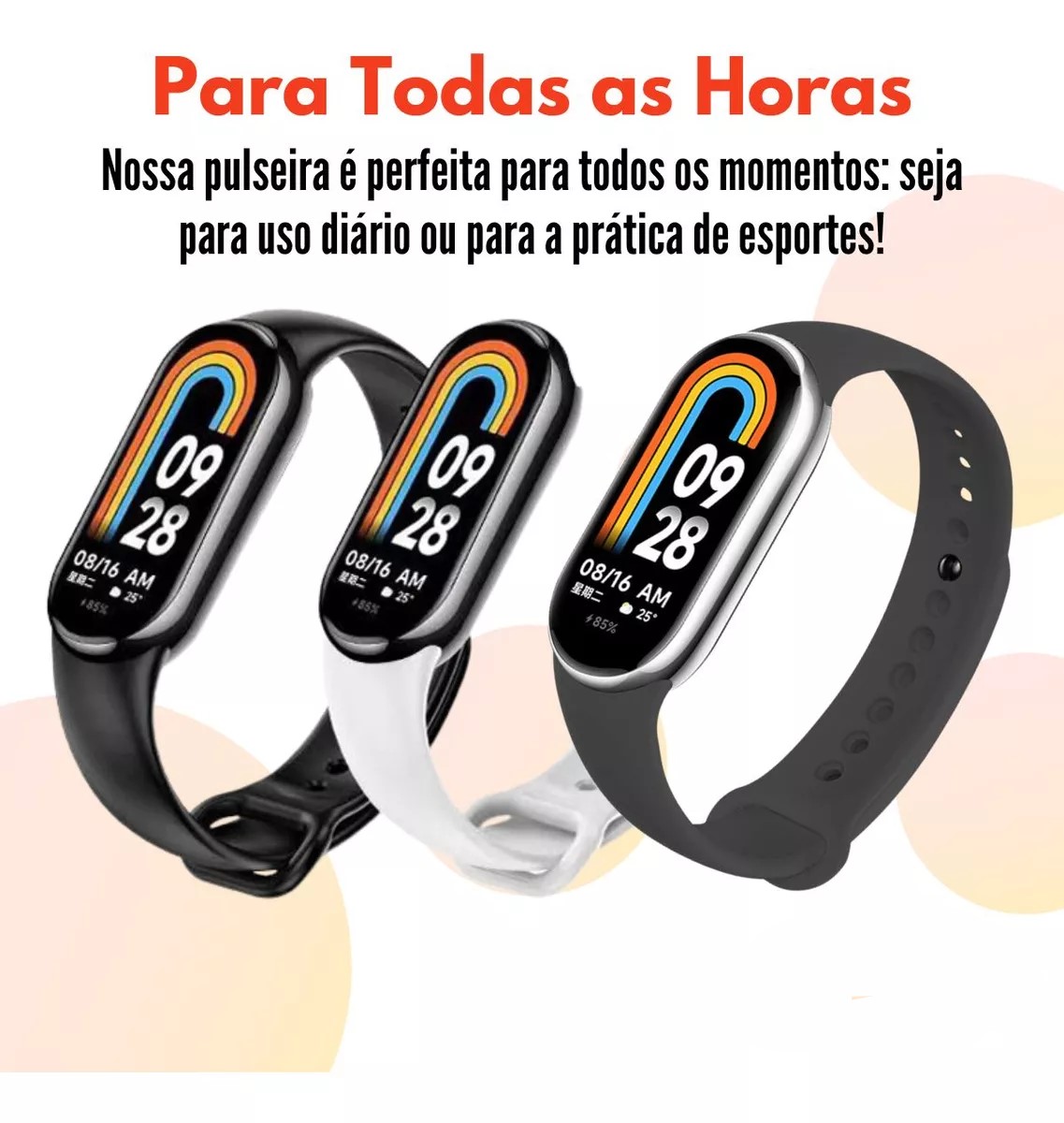 Pulseira Silicone Para Smartband Mi Band 8 Compatível Miband
