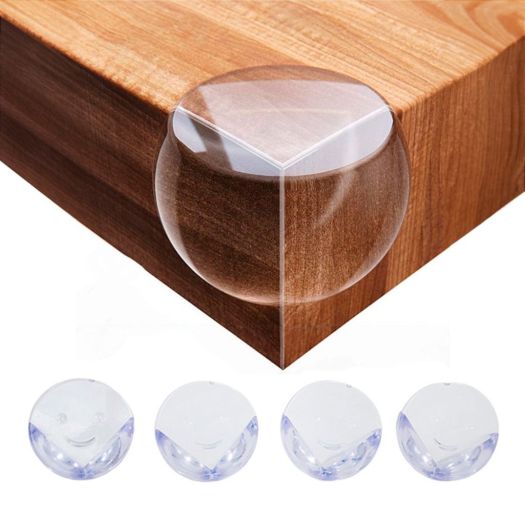 Protetor De Quina Canto Móveis Cantoneira Silicone Proteção Bebê 4 Un Redondo