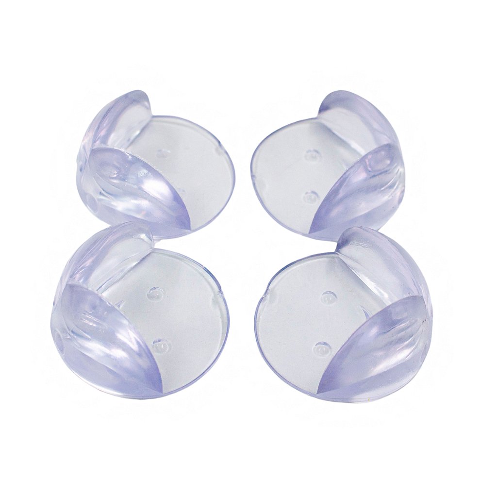 Protetor De Quina Canto Móveis Cantoneira Silicone Proteção Bebê 4 Un Redondo