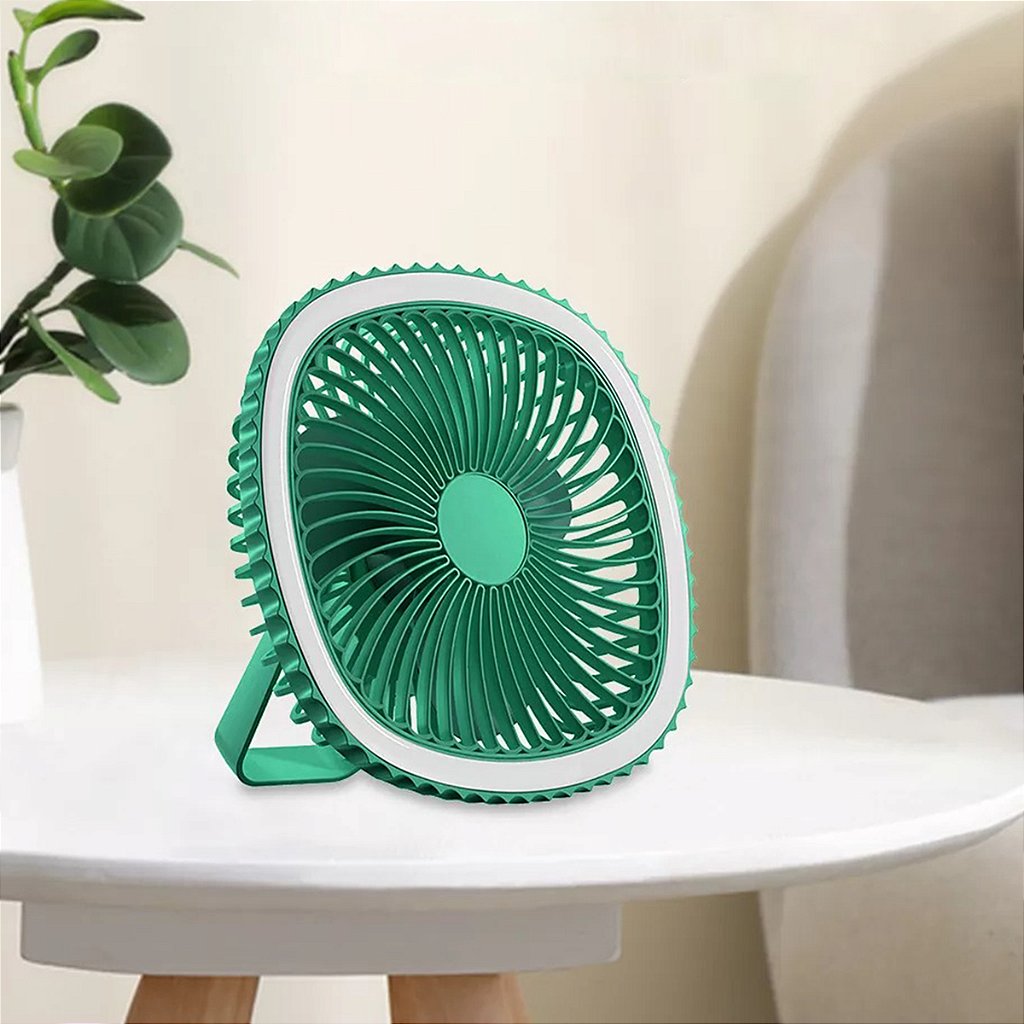 Mini Ventilador De Mesa Luz Ring Light Usb Portátil Potente Silencioso