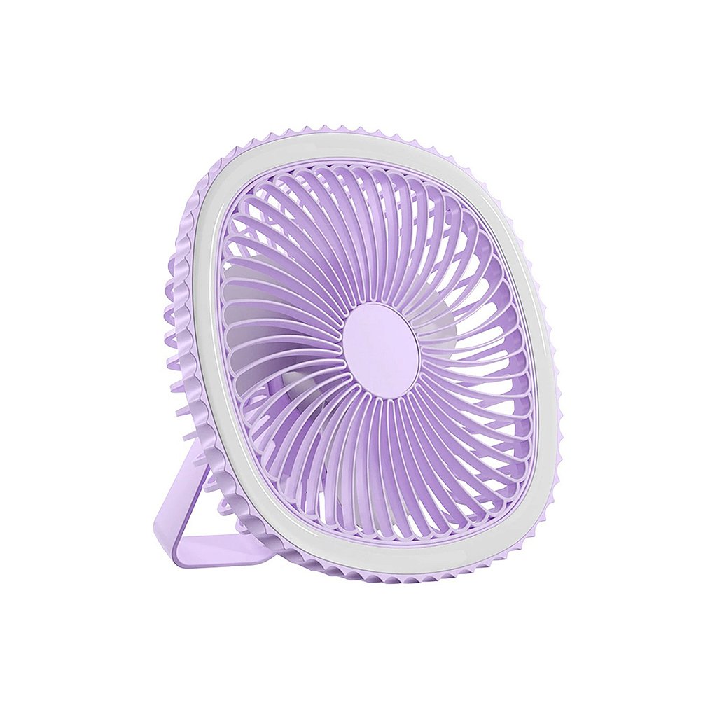 Mini Ventilador De Mesa Luz Ring Light Usb Portátil Potente Silencioso
