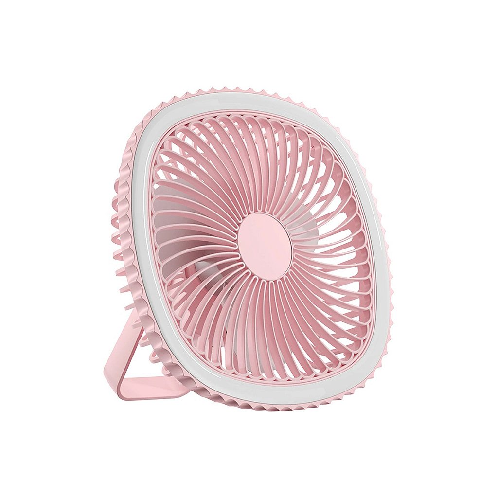 Mini Ventilador De Mesa Luz Ring Light Usb Portátil Potente Silencioso