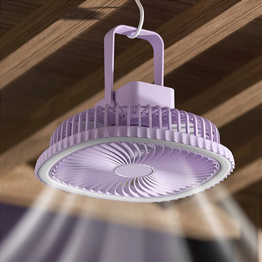 Mini Ventilador De Mesa Luz Ring Light Usb Portátil Potente Silencioso