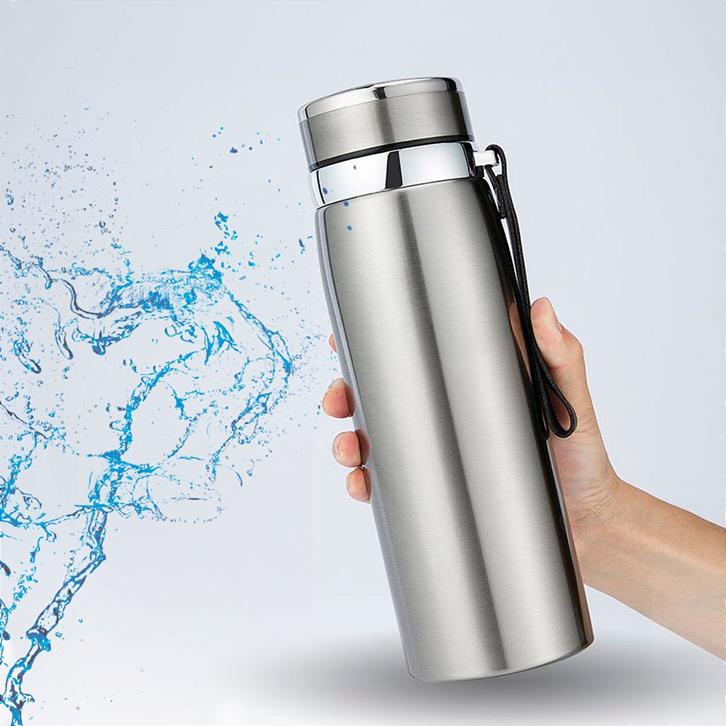 Garrafinha Térmica Aço Inox 600ml Água Gelada Quente C/ Vedação Academia Trilha