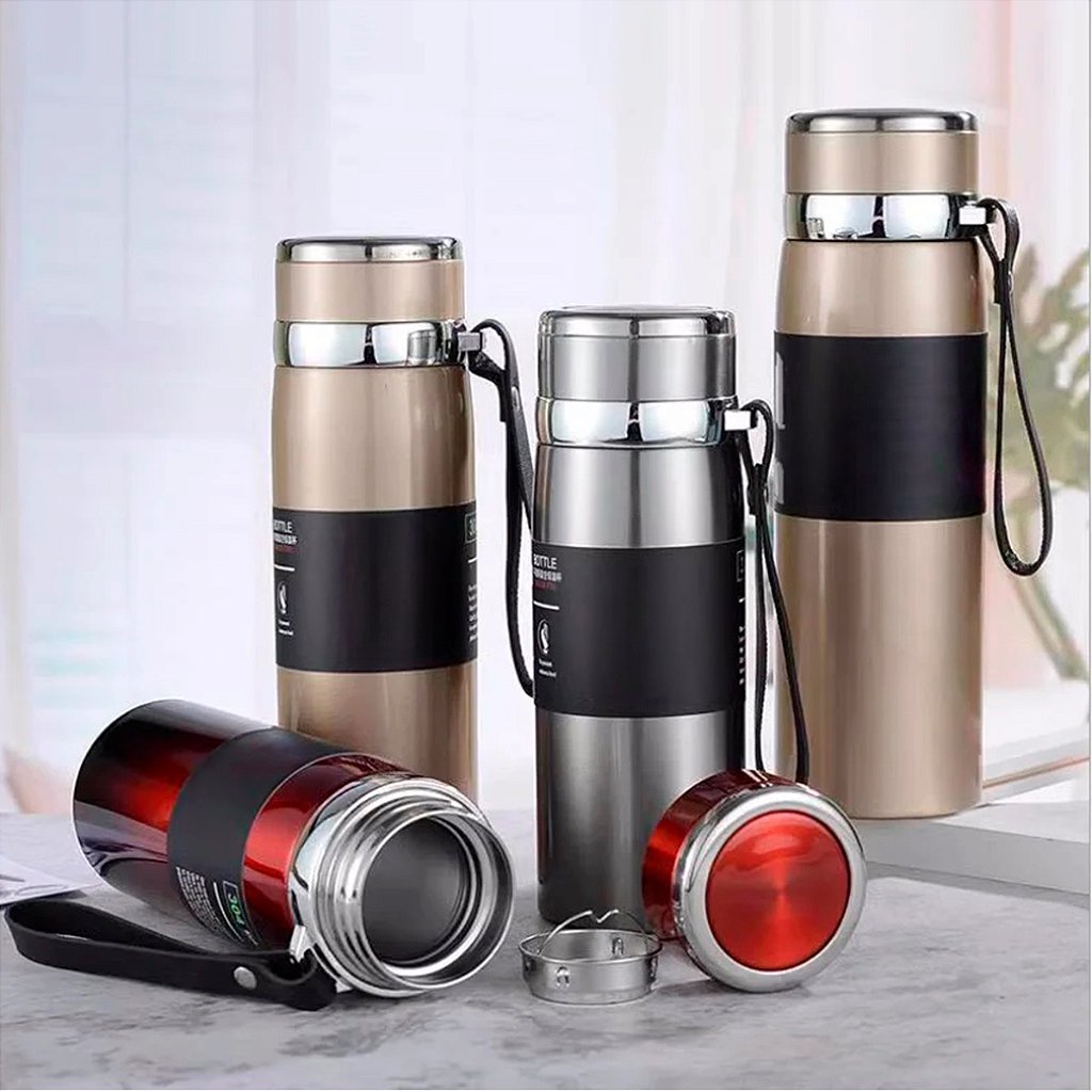 Garrafinha Térmica Aço Inox 800ml Água Gelada Quente C/ Vedação Academia Trilha