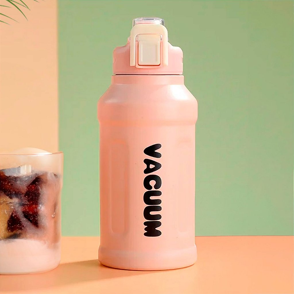 Garrafa Térmica Esportiva A Vácuo 600ml Aço Inox Bico Canudo