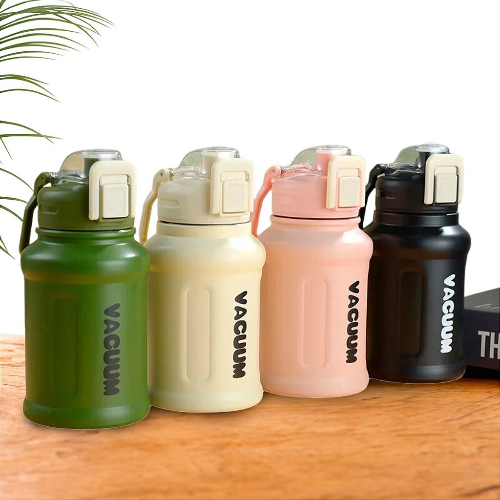 Garrafa Térmica Esportiva A Vácuo 600ml Aço Inox Bico Canudo