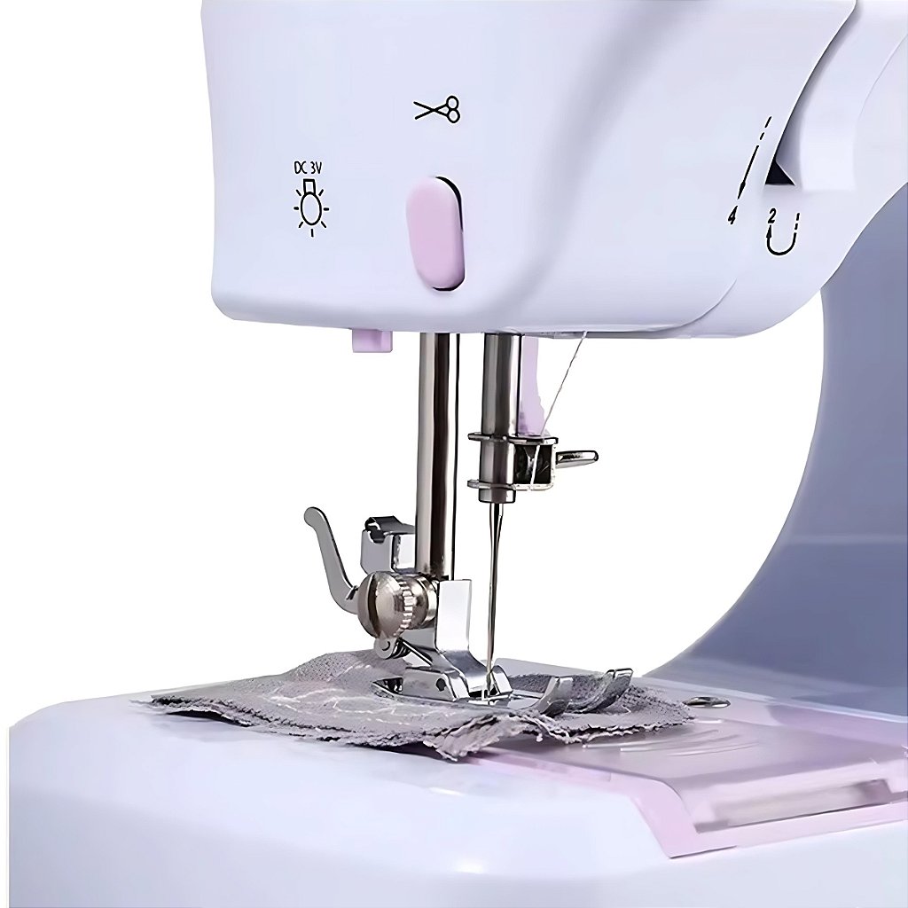 Mini Máquina De Costura 12 Pontos Portátil Tomada Pilha