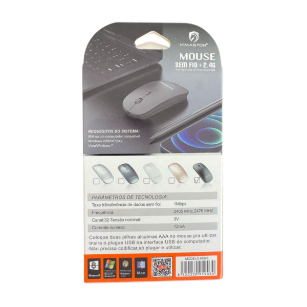 Mouse Sem Fio H Maston Sem Fio 2.4g Ergonômico