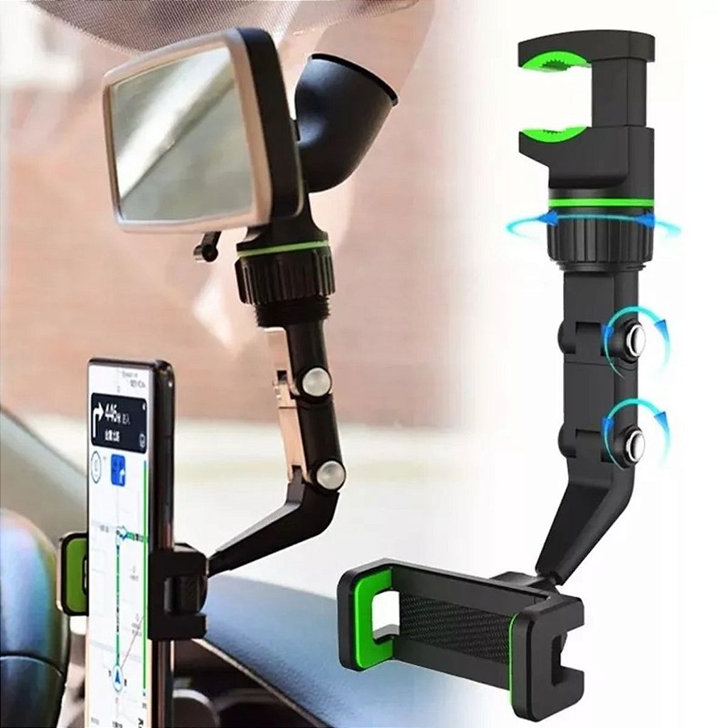 Suporte Telefone Espelho Retrovisor Carro Universal 360 Veicular