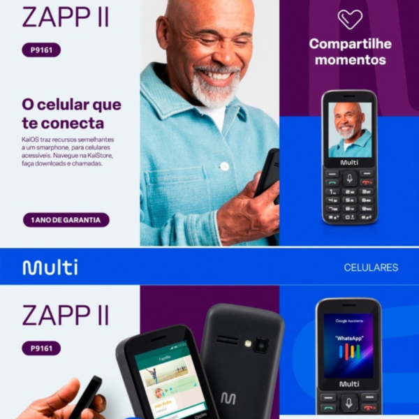 Celular Idoso Multilaser Zap Ii Dual Chip 3g Bluetooth Wifi