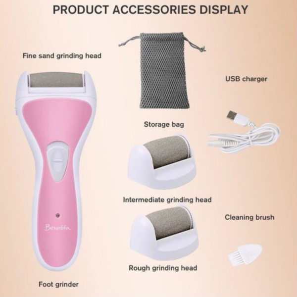 Lixa Elétrica Esfoliador P/ Pés Calos Recarregável 3 in 1