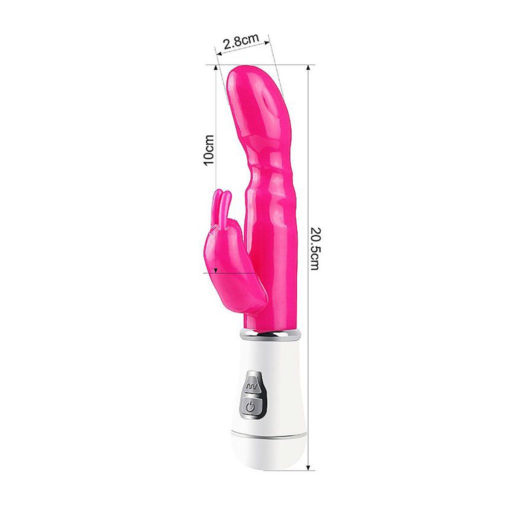Vibrador Duplo Estimulador Coelhinho Macio Jelly Silencioso 15cm