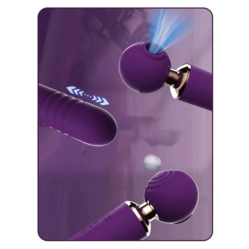 Vibrador Varinha Mágica Sugador Clitóris Ponto G Vai e Vem 3 em 1 USB