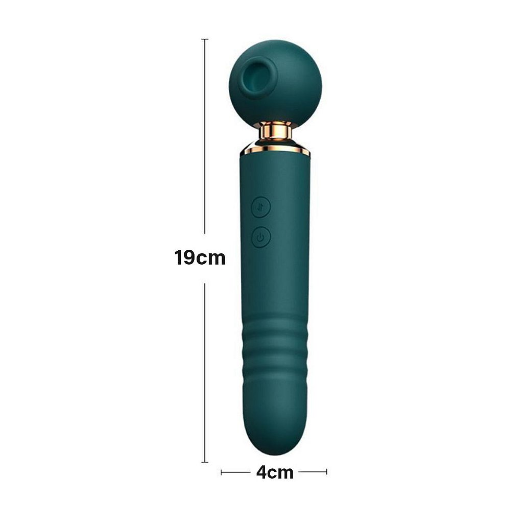 Vibrador Varinha Mágica Sugador Clitóris Ponto G Vai e Vem 3 em 1 USB