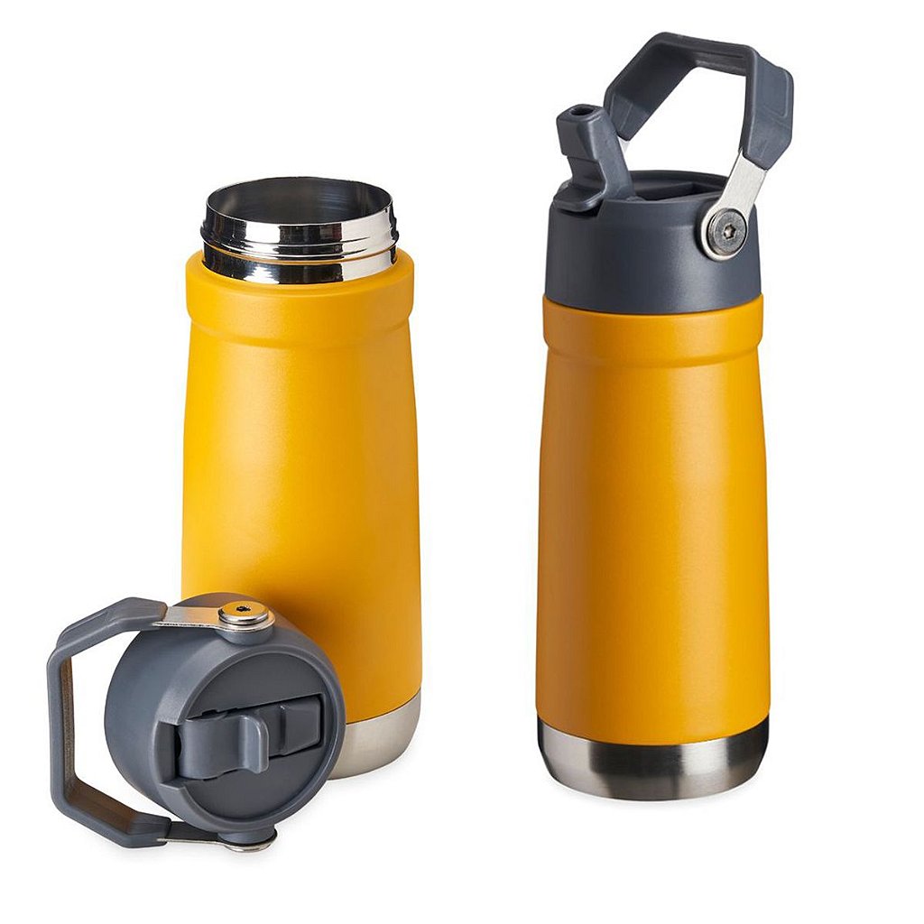 Garrafa Térmica Flip Squeeze Alça Canudo 550ml  Academia