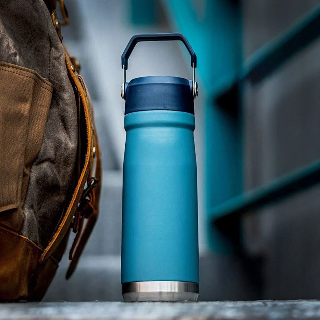 Garrafa Térmica Flip Squeeze Alça Canudo 550ml  Academia