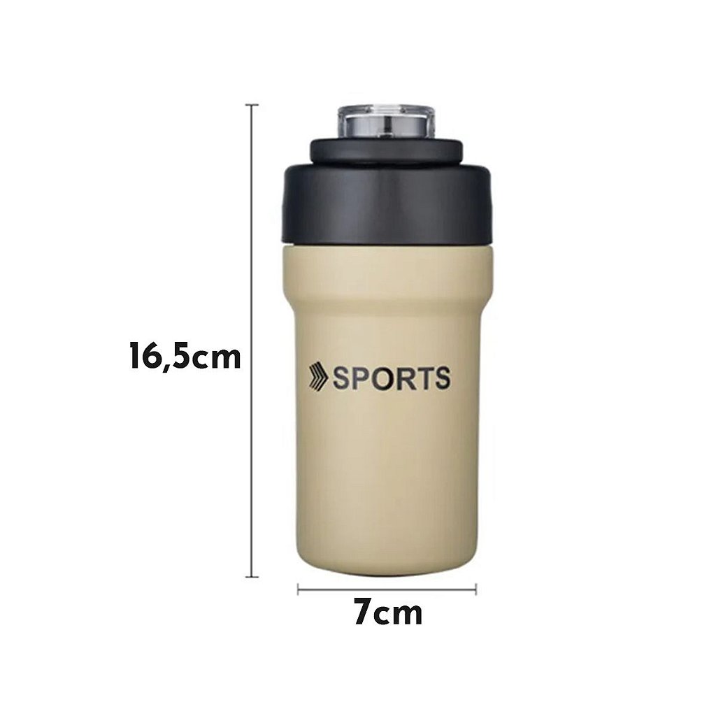 Garrafa Térmica Copo Inox 500ml Canudo Alça Esporte Academia