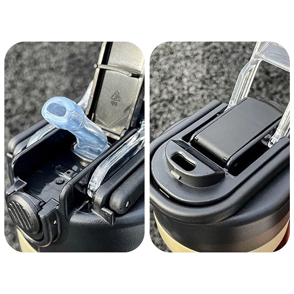 Garrafa Térmica Copo Inox 500ml Canudo Alça Esporte Academia