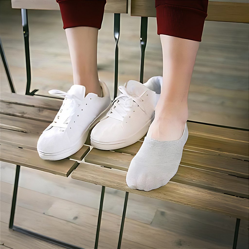 Kit 3 Pares Meia Sapatilha Feminina Invisível 35-40 Cores Sortidas
