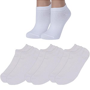 Kit 3 Pares Meia Soquete Cano Curto Infantil 9-12 Anos