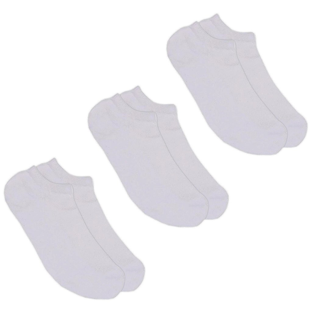 Kit 3 Pares Meia Soquete Cano Curto Infantil 9-12 Anos