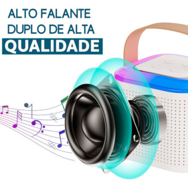 Caixa Som Com Microfone Infantil Caixinha Bluetooth Sem Fio