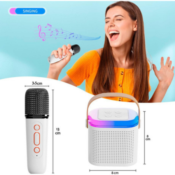 Caixa Som Com Microfone Infantil Caixinha Bluetooth Sem Fio