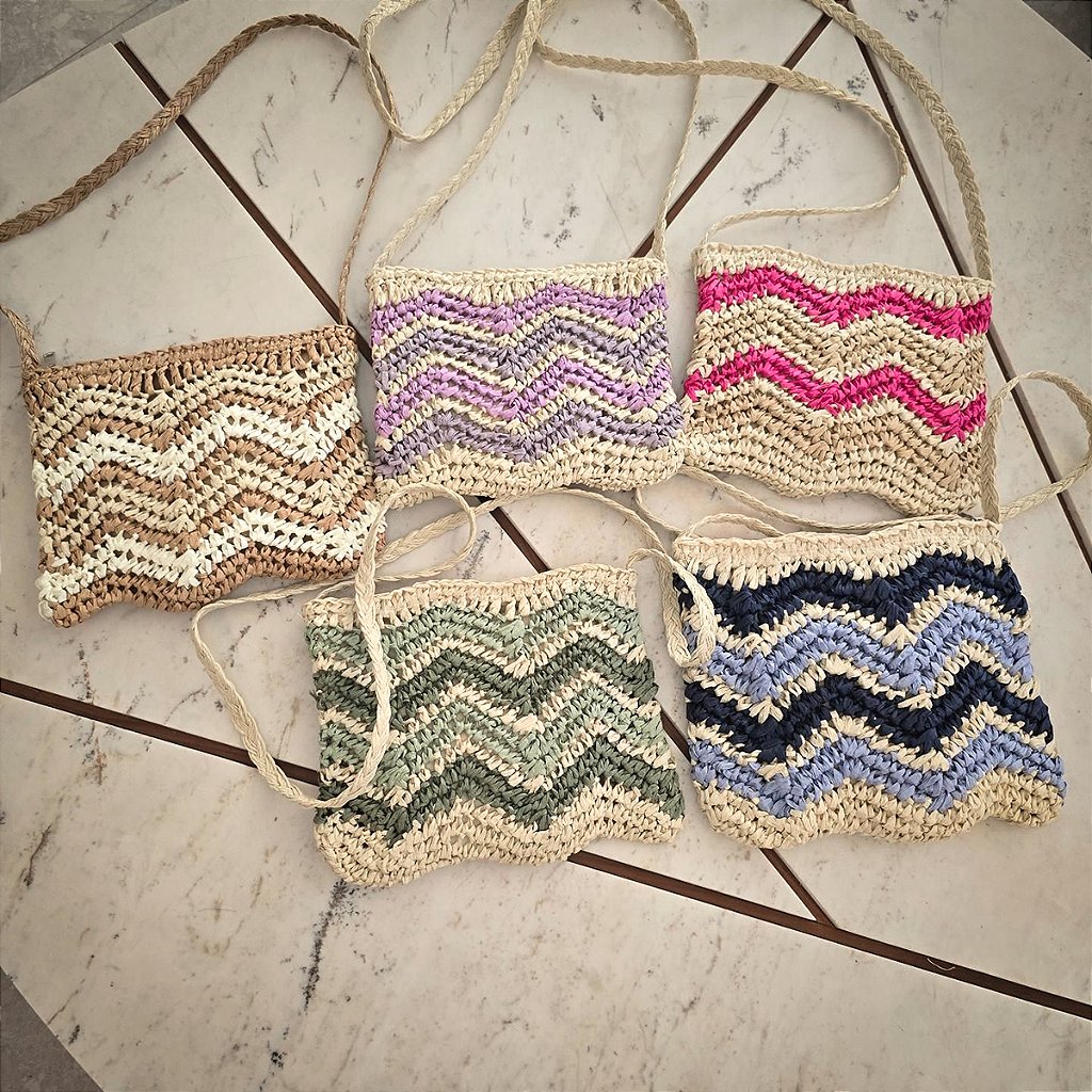 Bolsa Artesanal Lateral Listrada Transversal Casual Praia