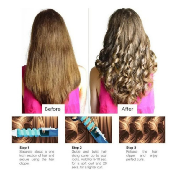 Cacheador Modelador Cabelo Cachos Ondulador Espiral Bivolt