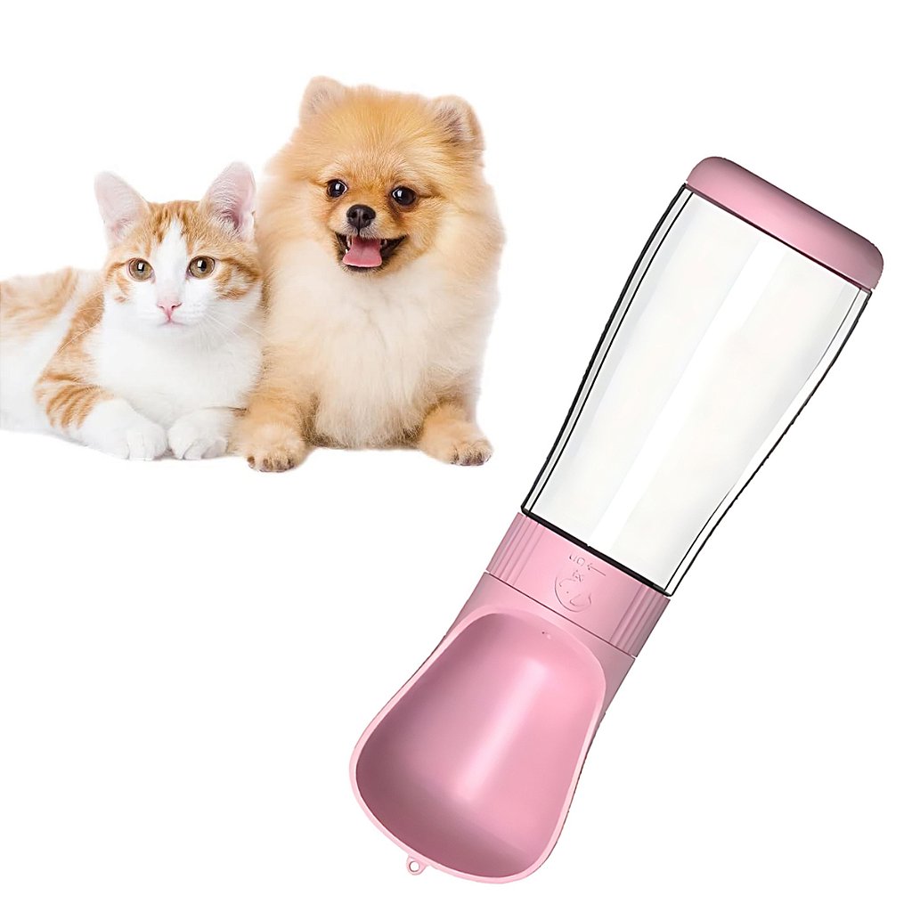 Garrafa Água Bebedouro Pet Passeio Com Trava Portátil 330ml