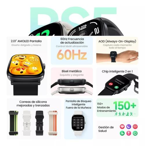 Smartwatch Xiaomi Haylou Solar RS5 Amoled Pulseira Extra A Prova Dagua - Preto