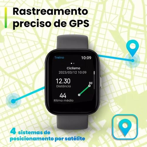 Smartwatch Amazfit Bip 5 Amoled GPS A Prova Dagua - Preto