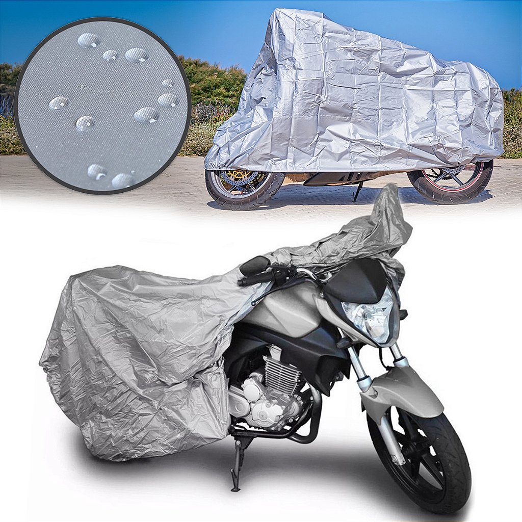 Capa Para Moto Impermeável Forrada Térmica Sol Chuva 140X240cm