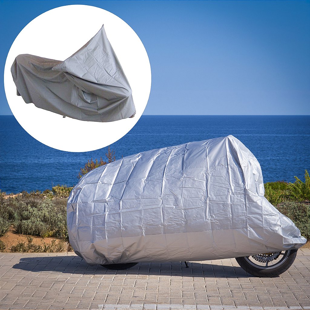 Capa Para Moto Impermeável Forrada Térmica Sol Chuva 140X240cm