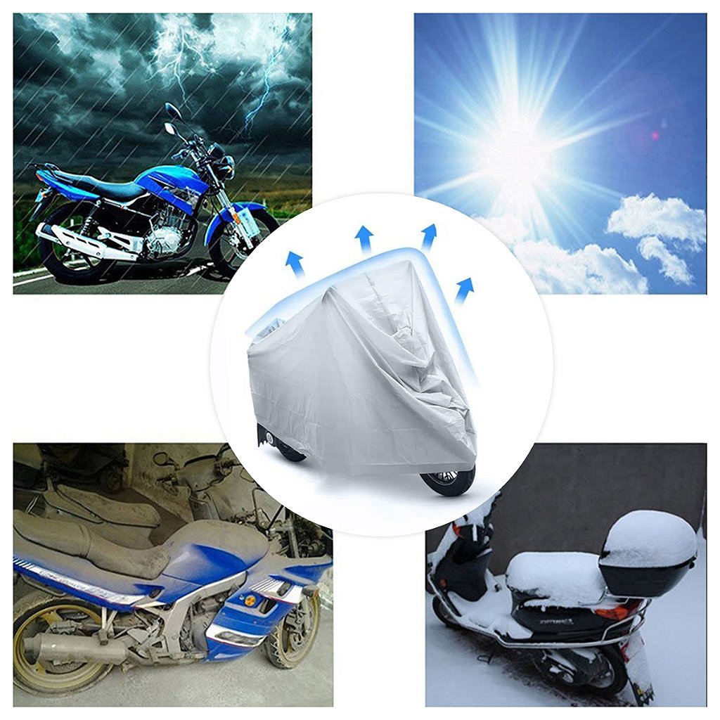 Capa Para Moto Impermeável Forrada Térmica Sol Chuva 140X240cm
