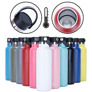 Garrafa Térmica Inox Tampa Alça Esporte Academia 500ml