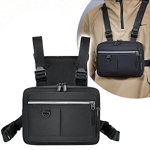 Pochete Mochila Frontal Peito Tática Caminhada Ciclismo Celular