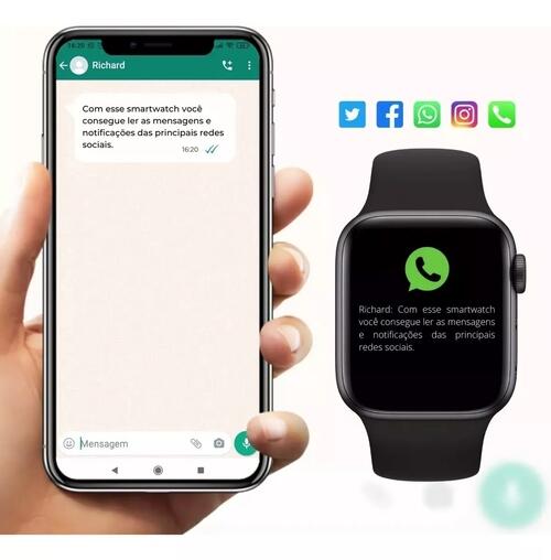Smartwatch X8 Atualização 2024 Faz e Recebe Chamadas - Preto