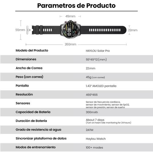 Smartwatch Xiaomi Haylou Solar Pro Amoled A Prova Dagua - Preto